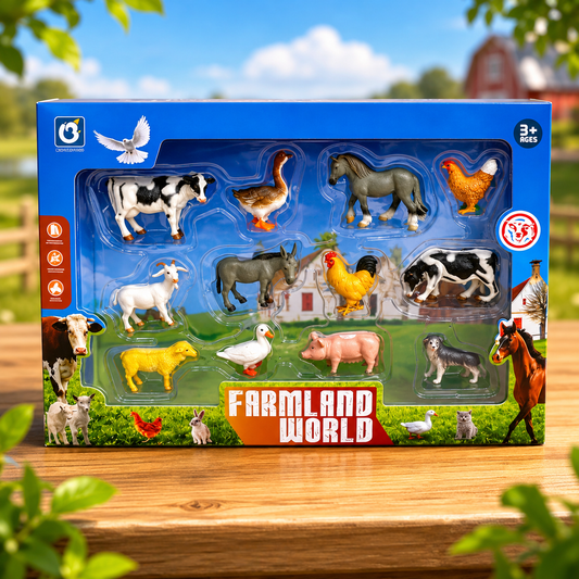 Set Figurine Animale de Fermă – 12 Piese