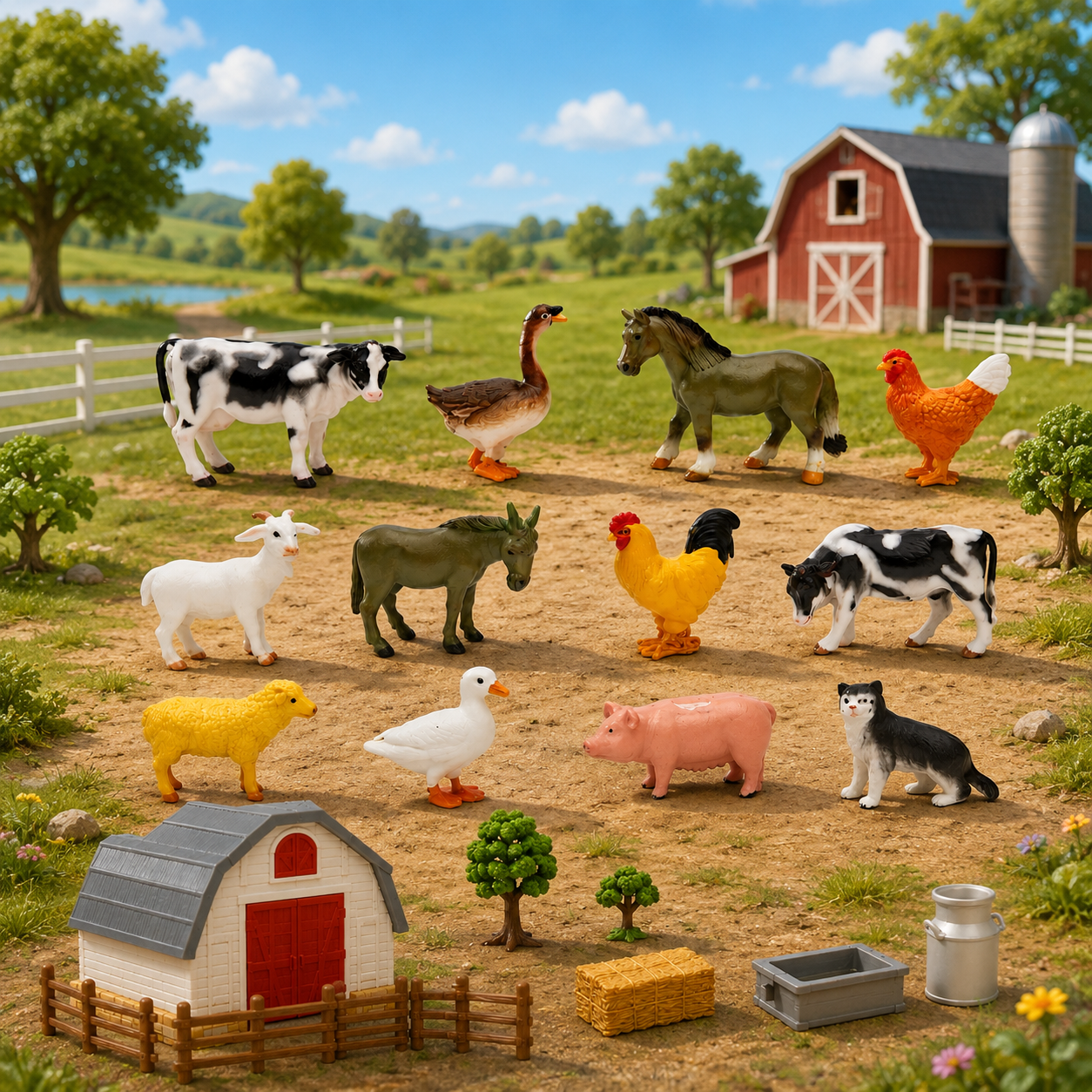 Set Figurine Animale de Fermă – 12 Piese