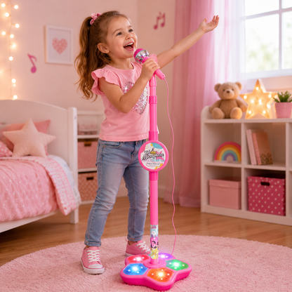Microfon Karaoke pentru Copii cu Efecte Luminoase și MP3