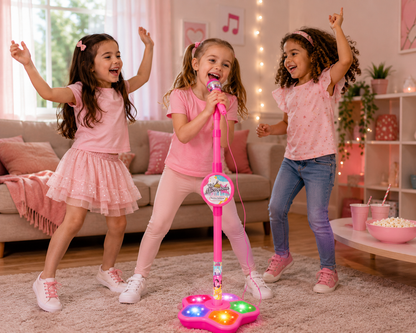 Microfon Karaoke pentru Copii cu Efecte Luminoase și MP3