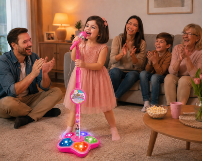 Microfon Karaoke pentru Copii cu Efecte Luminoase și MP3