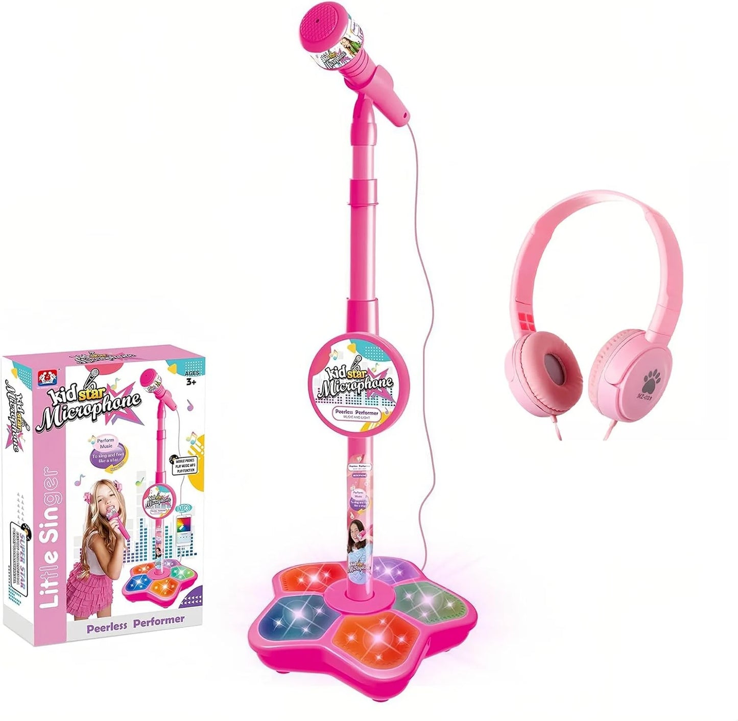 Microfon Karaoke pentru Copii cu Efecte Luminoase și MP3