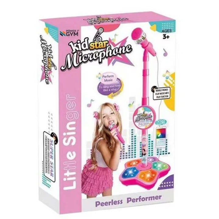 Microfon Karaoke pentru Copii cu Efecte Luminoase și MP3
