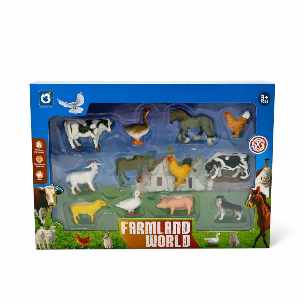 Set Figurine Animale de Fermă – 12 Piese